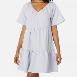Madewell Tiered Baby Doll Dress Lorelei Blue XL Airy Pocket Lightweight Beach